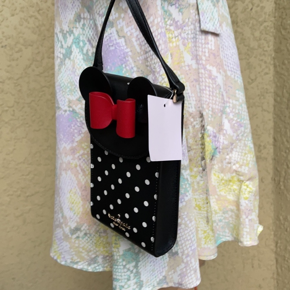 disney x kate spade new york minnie mouse north south flap phone crossbody - Picture 14 of 16